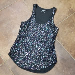 Express sequined gray tank top EUC